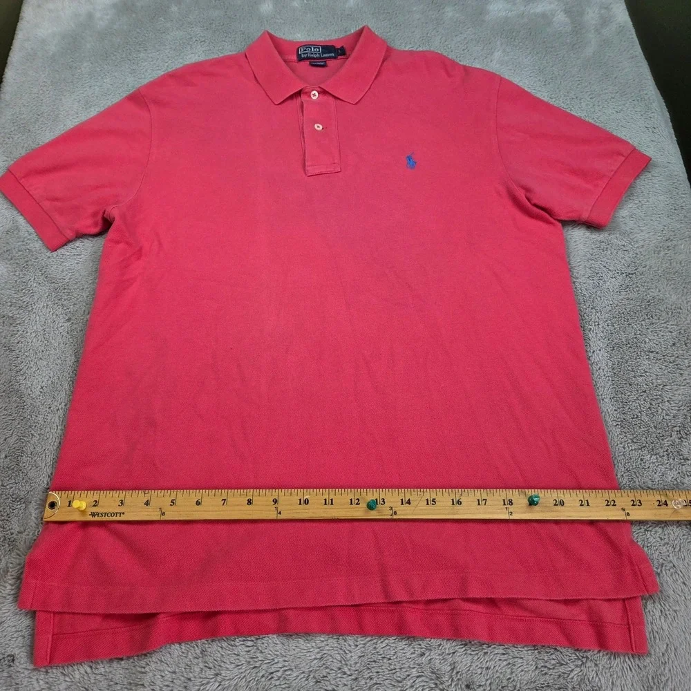Polo Ralph Lauren Polo Mens L Short Sleeve Pique Pony Logo Salmon Pink Classic